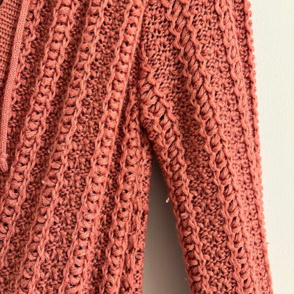 RARE 1970s Vintage Kimlon Knit Sweater Coat Cable Knit Long Cardigan Size Medium - Picture 9 of 9